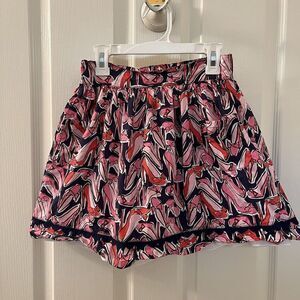 Lilly Pulitzer Elastic Waist Skirt Break A Leg High Heel Shoe Girls XL 12-14